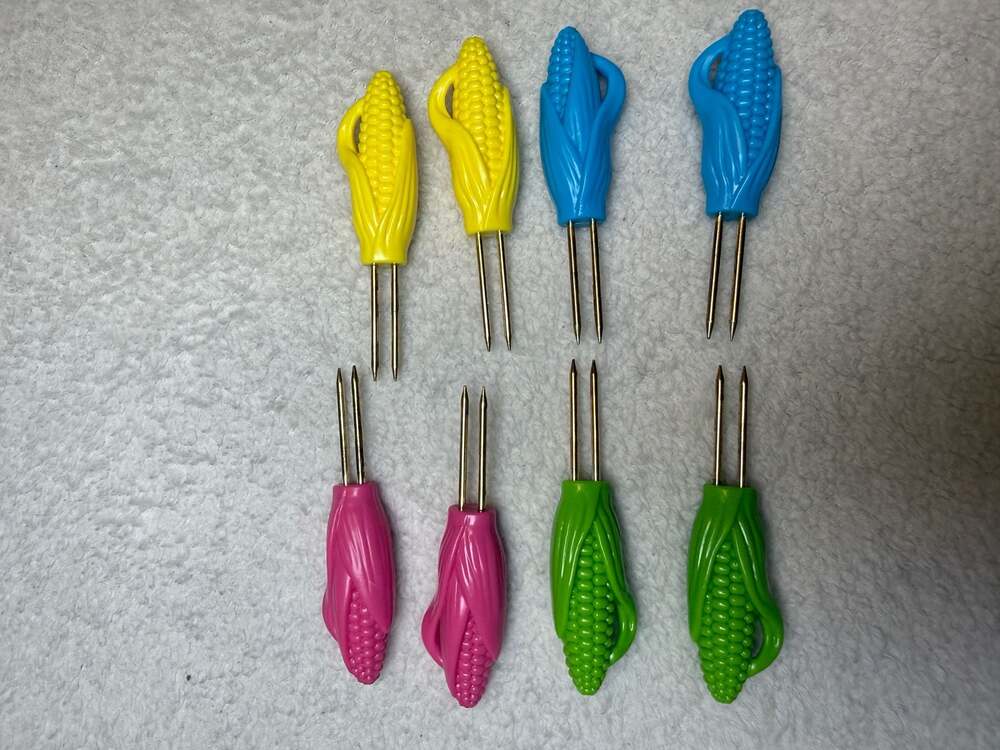 Fox Run Jumbo Corn Holder Yellow Set Of 8